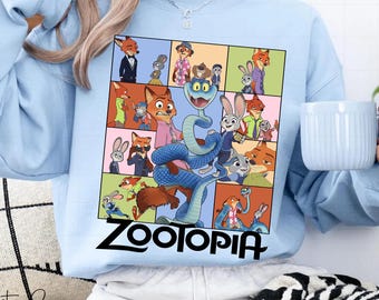 Zootopia Collage Sweatshirt, Nick & Judy Rundhalsausschnitt