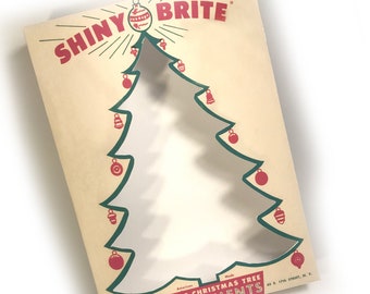 DIGITAL Vintage Christmas Shiny Brite Pink Teal Tree Ornament Box Craft File Printable INSTANT DOWNLOAD