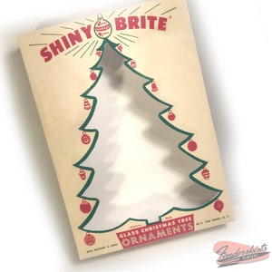 DIGITAL Vintage Christmas Shiny Brite Pink Teal Tree Ornament Box Craft File Printable INSTANT DOWNLOAD