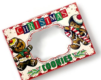 DIGITAL Vintage Christmas Gingerbread Man Cookies Box Craft File Printable INSTANT DOWNLOAD