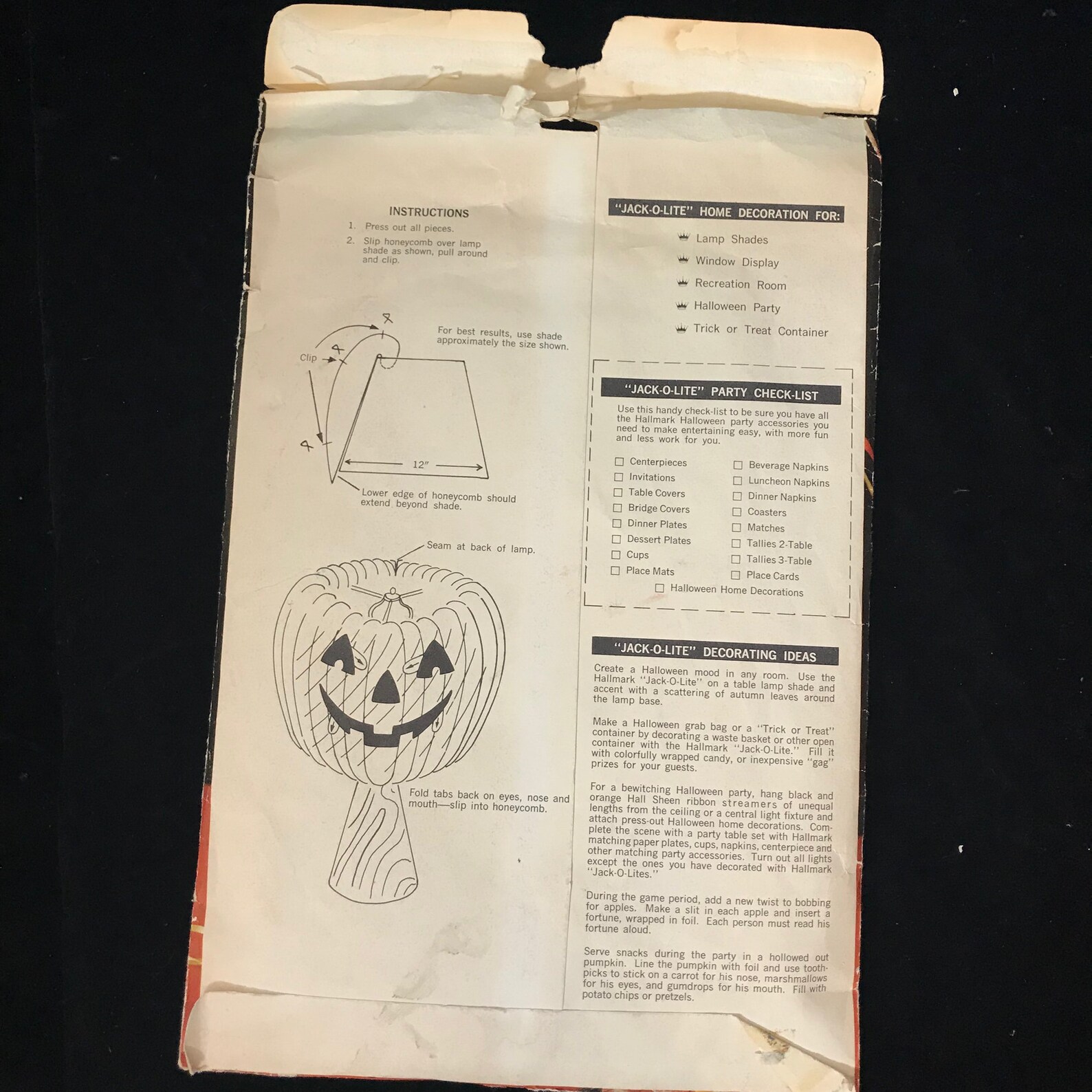 Vintage Hallmark Halloween Pumpkin Jack O LITE Etsy
