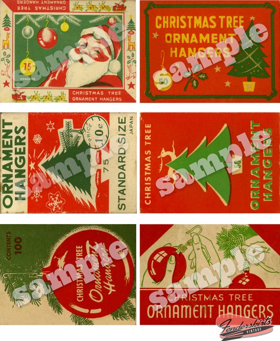 DIGITAL Set 12 Assorted Vintage Christmas Ornament Hanger Hooks
