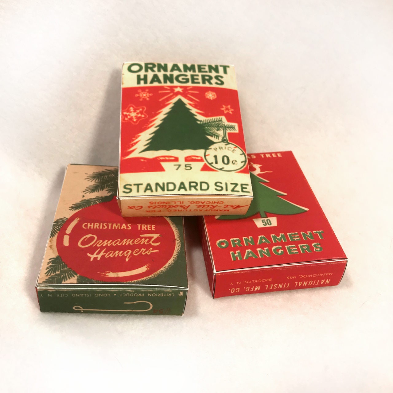 Vintage Small Christmas Ornament Boxes & Hanger Box - Boxes Only