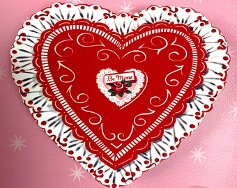 DIGITAL Vintage Valentines Day Ruffled Heart Box Craft File Printable INSTANT DOWNLOAD