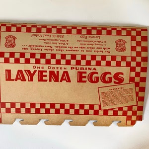 Vintage Cardboard Purina Layena Eggs Box Unused Easter Display Advertising