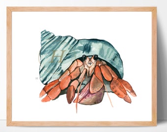 Hermit crab Watercolor Print