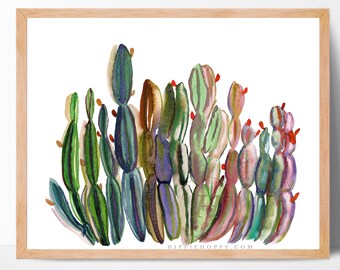 Cactus Watercolor Print Wall Art