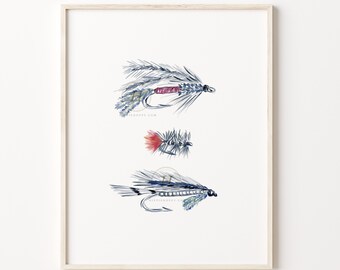 Fly Fishing Watercolor Print