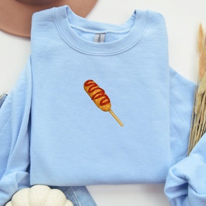 Korean Corndog Crewneck Sweatshirt, Foodie Gift, Street Food Apparel, Comfortable Jumper, Trendy Korean Fashion, Gift for Food Lovers