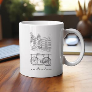 Amsterdam Tea Mug, Netherlands Coffee Mug, Amsterdam Holland Mug, Amsterdam Gift, Dutch Tea Mug, Cute Amsterdam Netherlands Gift Mug