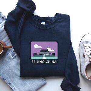 Beijing China Sweatshirt, Beijing Stamp Crewneck Sweatshirt, Chinese Sweatshirt, Beijing Sweater, Cute Beijing Gift, Beijing Sweatshirt