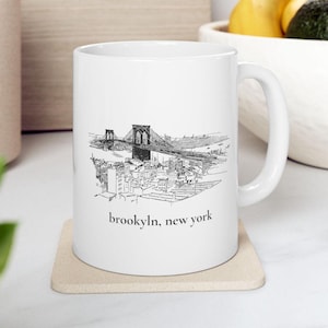 Brooklyn Bridge Tea Mug, Brooklyn Coffee Mug, New York Mug, Brooklyn New York Gift, NYC Coffee Mug, Brookyln NYC Mug, Brookyln Bridge Gift