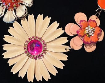 Vintage Orange Blossom Statement Necklace *Double Adjustable* 18-20 inches