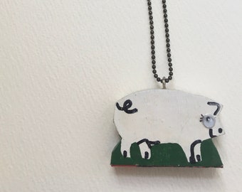 Little Wooden Pig Necklace