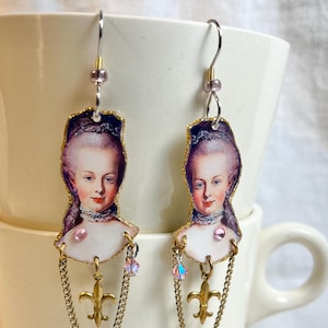 Marie Antoinette Earrings Let them Eat Cake Guillotine France