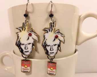 Andy Warhol Earrings Pop Art Soup Can Pittsburgh