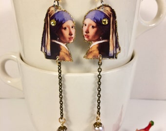 The Girl with the Pearl Earring Earrings Johannes Vermeer  Artist Painter Old Masters Dutch The Milkmaid