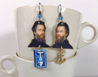 Herman Melville earrings Moby Dick author writer English major