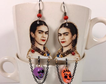 Frida Earrings  Mexican Painter Modern Art Mexico Surrealism