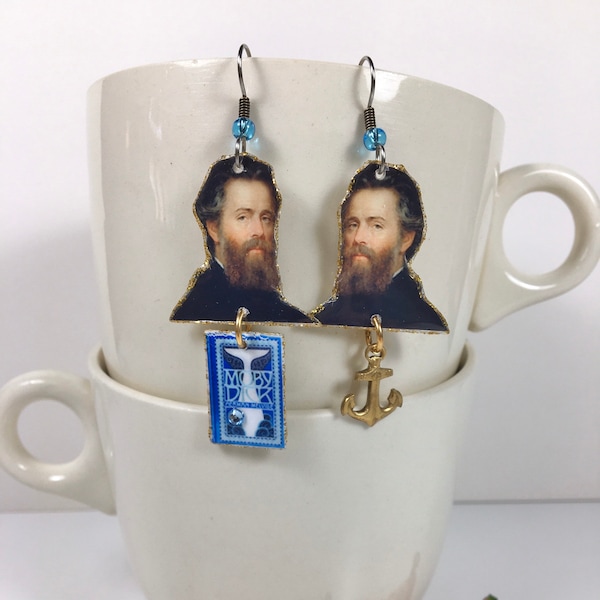 Herman Melville earrings Moby Dick author writer English major