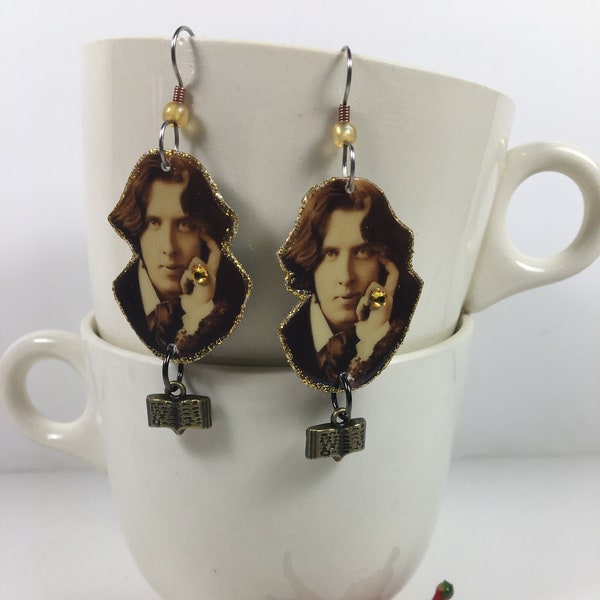 Oscar Wilde Earrings poet playwright author Picture of Dorian Gray dandy The Importance of Being Earnest