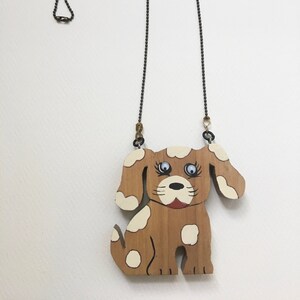 Big Wooden Puppy Necklace