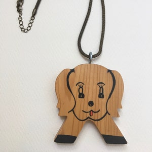 Große Holz Welpen Halskette
