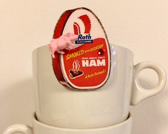 Big Canned Ham Brooch Easter dinner ham and cheese
