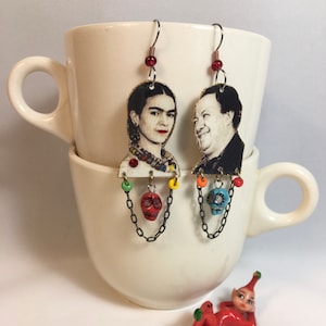 Frida och Diego Rivera Örhängen Mexikansk Målare Modern Konst Mexiko Surrealism