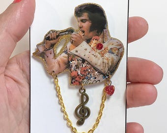 Elvis Presley Brooch Viva Las Vegas - Etsy Elvis Presley Brooch Viva Las Vegas - Etsy