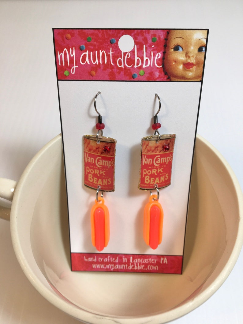 Hot Dog and Baked Beans Earrings Picnic Comfort Food Etsy