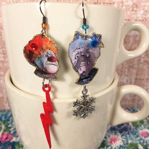 Heat Miser and Snow Miser Earrings  The Year Without a Santa Claus