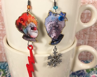 Heat Miser and Snow Miser Earrings  The Year Without a Santa Claus