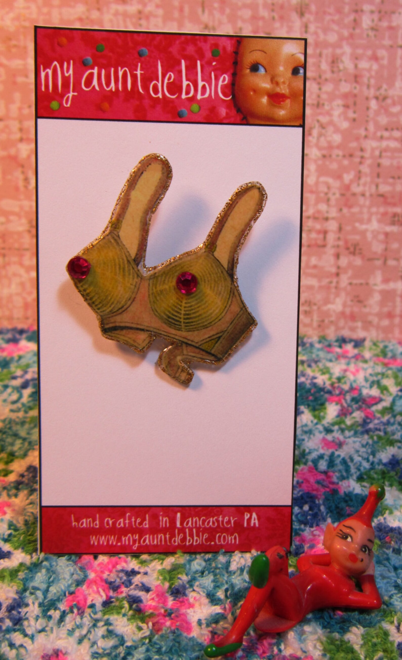 Bullet Bra Brooch Lingerie Pin up Girl Etsy