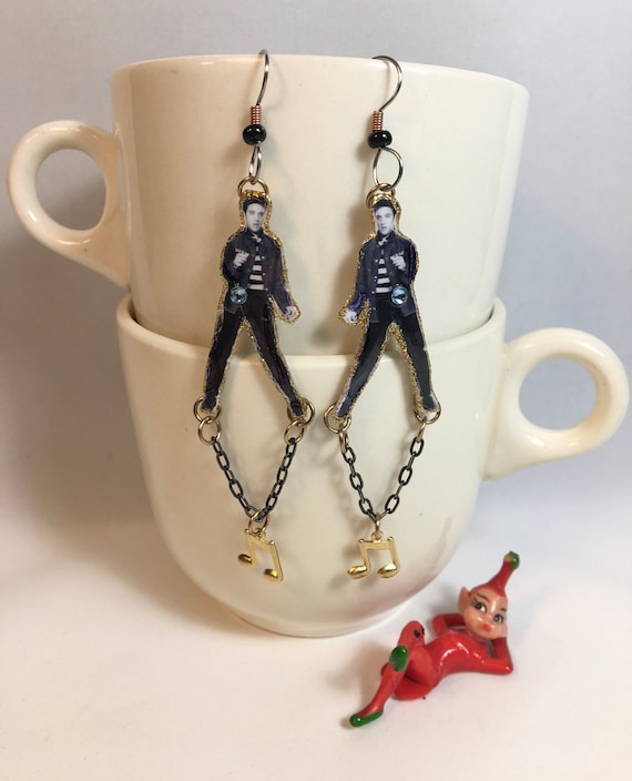 Elvis Presley Earrings Jail House Rock Graceland Etsy
