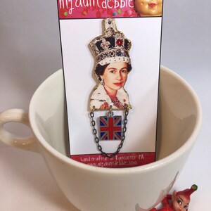 The Queen of England Brooch Pin Queen Elizabeth God Save the Queen Queen Mum Pop Culture Kitsch image 3