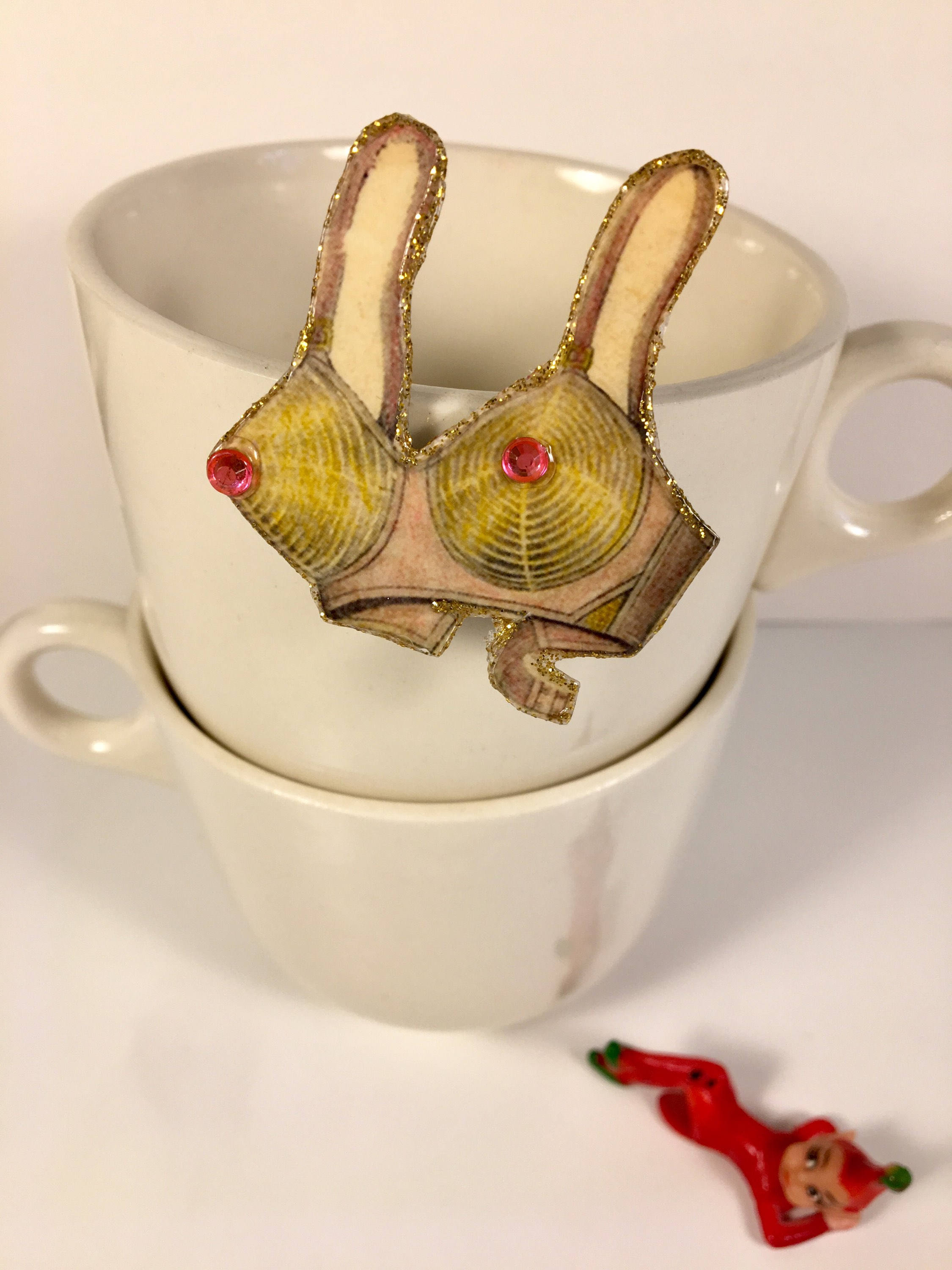 Bullet Bra Brooch Lingerie Pin up Girl Etsy