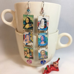Mona Lisa Ohrringe Leonardo da Vinci Alte Meister Gemälde Kitsch