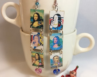 Mona Lisa Earrings Leonardo da Vinci Old Masters Paintings Kitsch