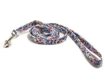 Dog Leash - Rifle Paper Co - Les Fleurs dog - Fabric Dog Leash - Floral Dog Leash - 4 Foot Dog Leash - 5 Foot Dog Leash - 6 Foot Dog Leash