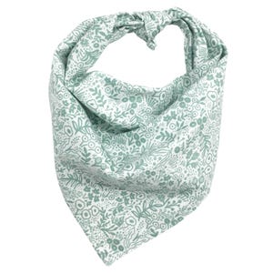 Sage Green and White Floral Dog Bandana / Rifle Paper Co Tapestry Lace Sage Fabric Dog Bandana for Girl or Boy Dog / Wedding Dog Bandana