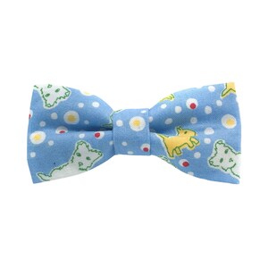 Light Blue Dog Bow Tie with Vintage Dog Doodles - Cute Dog Bow Tie - Fun Dog Bow Tie - Dog Bow Tie with Dogs - Small Medium and Large