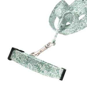 Sage Green and White Floral Dog Collar and Leash Set, Rifle Paper Co Tapestry Lace Sage Fabric, Girl Dog, Boy Dog, Wedding Dog Collar