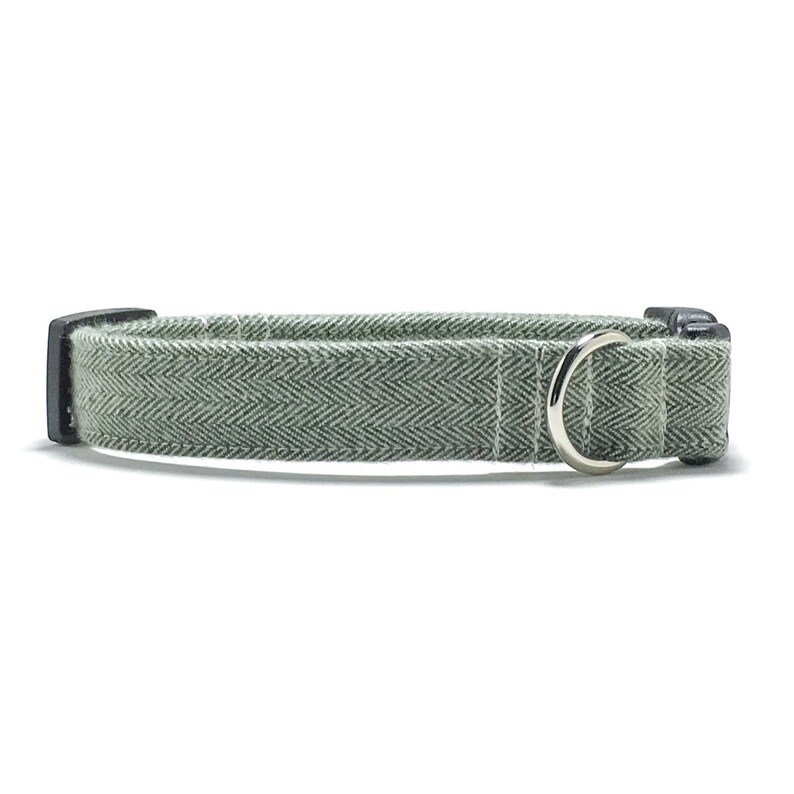 Dog Collar Fabric Dog Collar Olive Tweed Olive Etsy