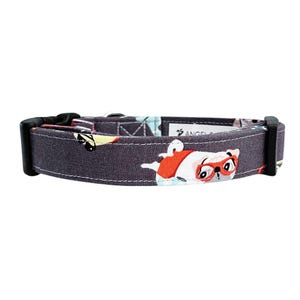 Pugs on the Beach Dog Collar, Medium and Large Boy or Girl Dog, Cute Summer Dog Accessory, Pugs on Vacation