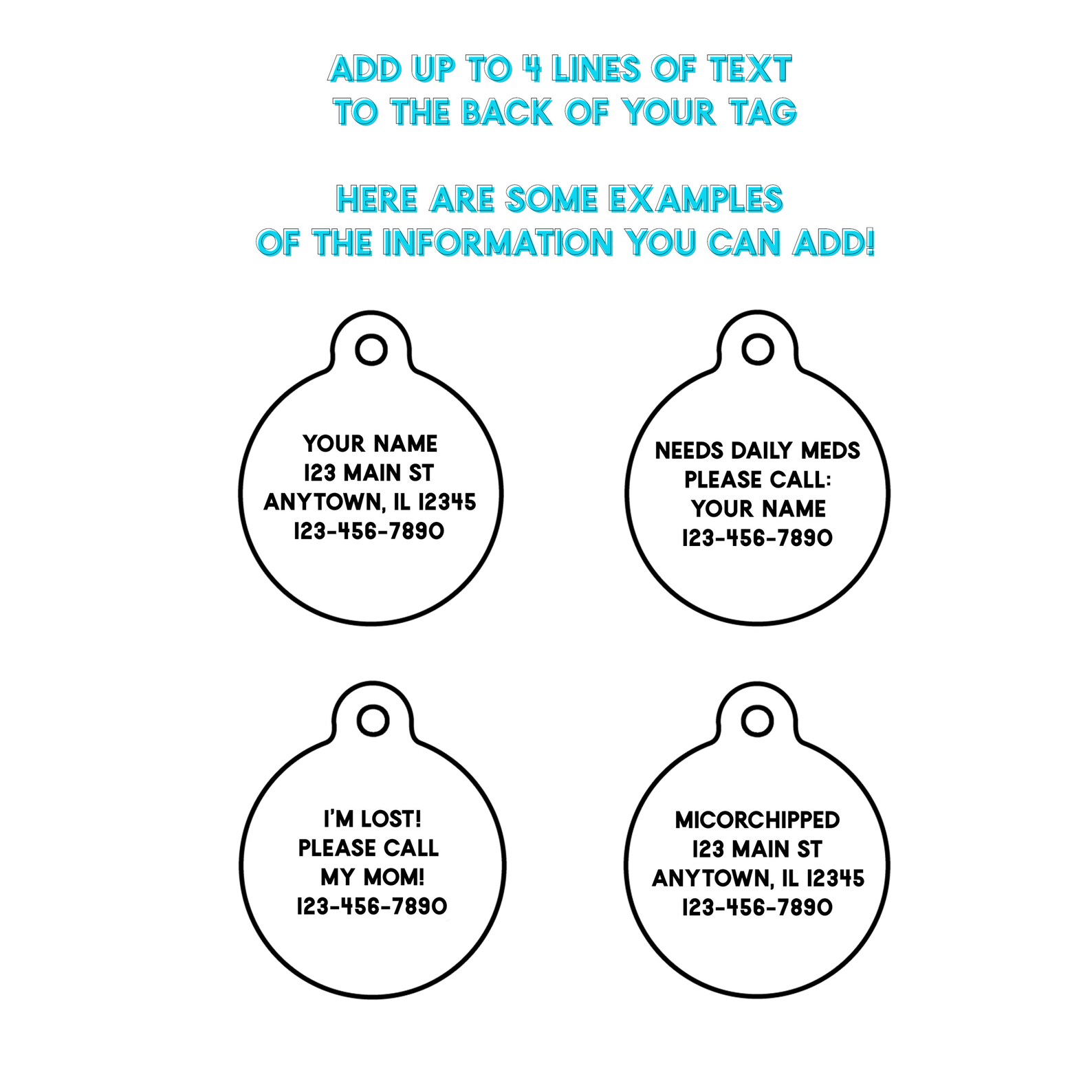 Name Tag Dog ID Tag Hello My Name Is Personalized Pet Tag Etsy