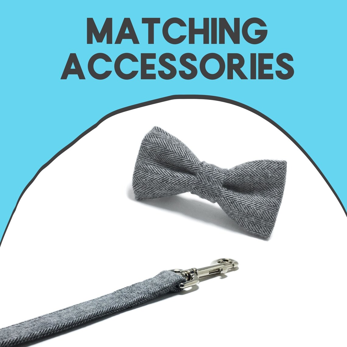 Gray Herringbone Dog Collar Wedding Dog Collar Tweed Dog Etsy