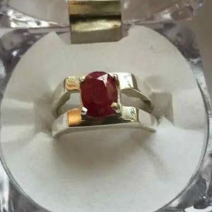 Natural untreated ruby ring for men aniversary gift