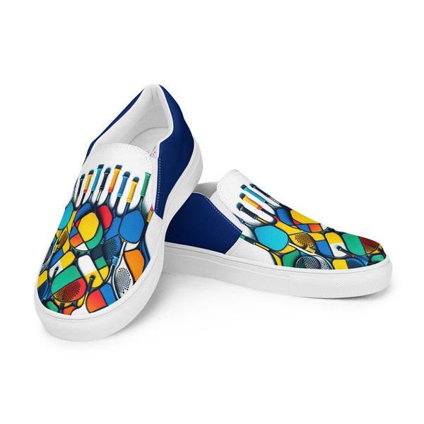 The Pasinted Rackets Women’s Blue Slip-on Canvas Deck Shoes.