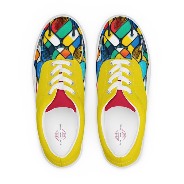 The Painted Rackets Men’s Yellow Lace-up Canvas Deck Shoes.